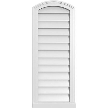 Ekena Millwork Arch Top Surface Mount PVC Gable Vent: Functional, w/ 2"W x 2"P Brickmould Sill Frame, 16"W x 40"H GVPAR16X4003SF